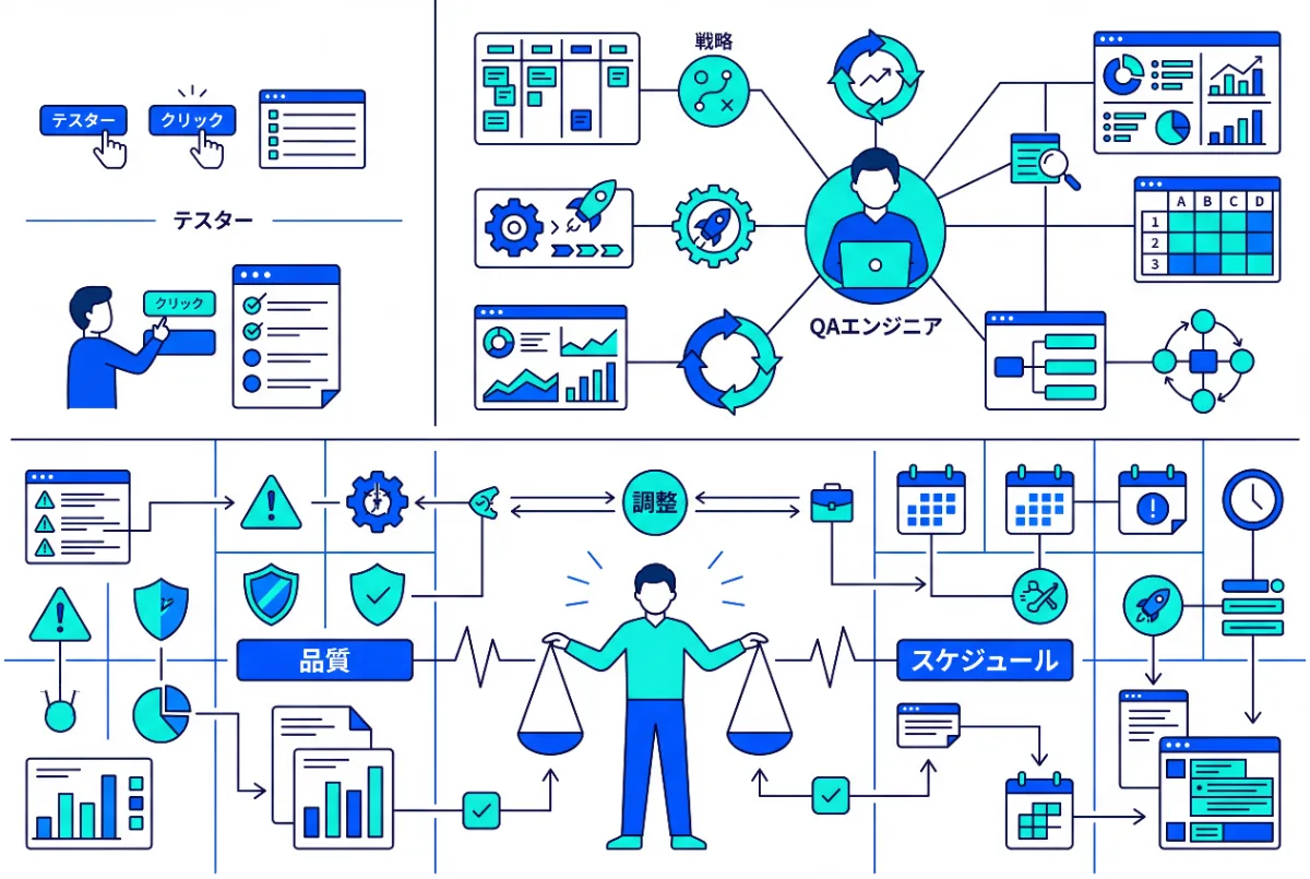 QAエンジニアの仕事へのイメージ(Nano Banana 2で生成)