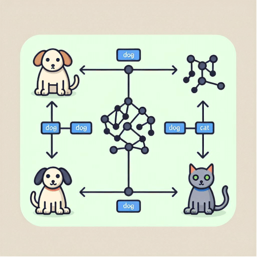 図3:DNNで犬と猫を識別するイメージ(DALL-E-3で生成)